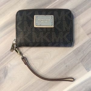 Michael Kors Monogram Wristlet Wallet